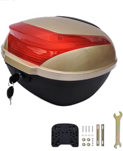 Heckkoffer-Gepäckbox. Helm-Aufbewahrungsbox, Motorrad-Touren-Topbox, Heckkoffer-Gepäckbox, Motorrad-Roller-Heckgepäck-Topcase-Topbox, kann Helme aufbewahren, Champagner, S