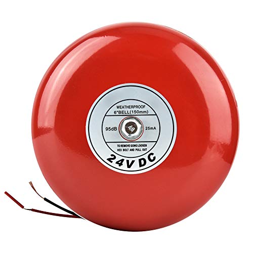 Metall Runde Alarmglocke/Sicherheit Feueralarm Glocke Rot 24V 25mA 95db Feueralarm Glocke Läutet Laut