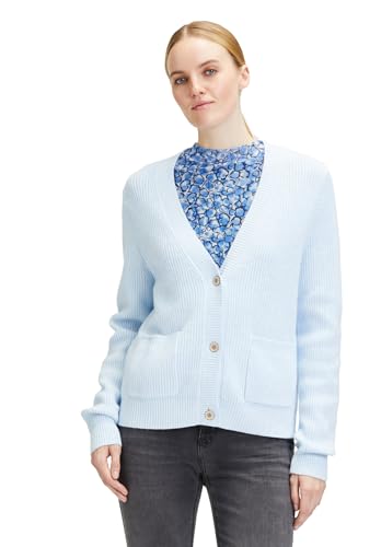 Cartoon Damen Strick-Cardigan mit V-Ausschnitt Light Blue Melange,42