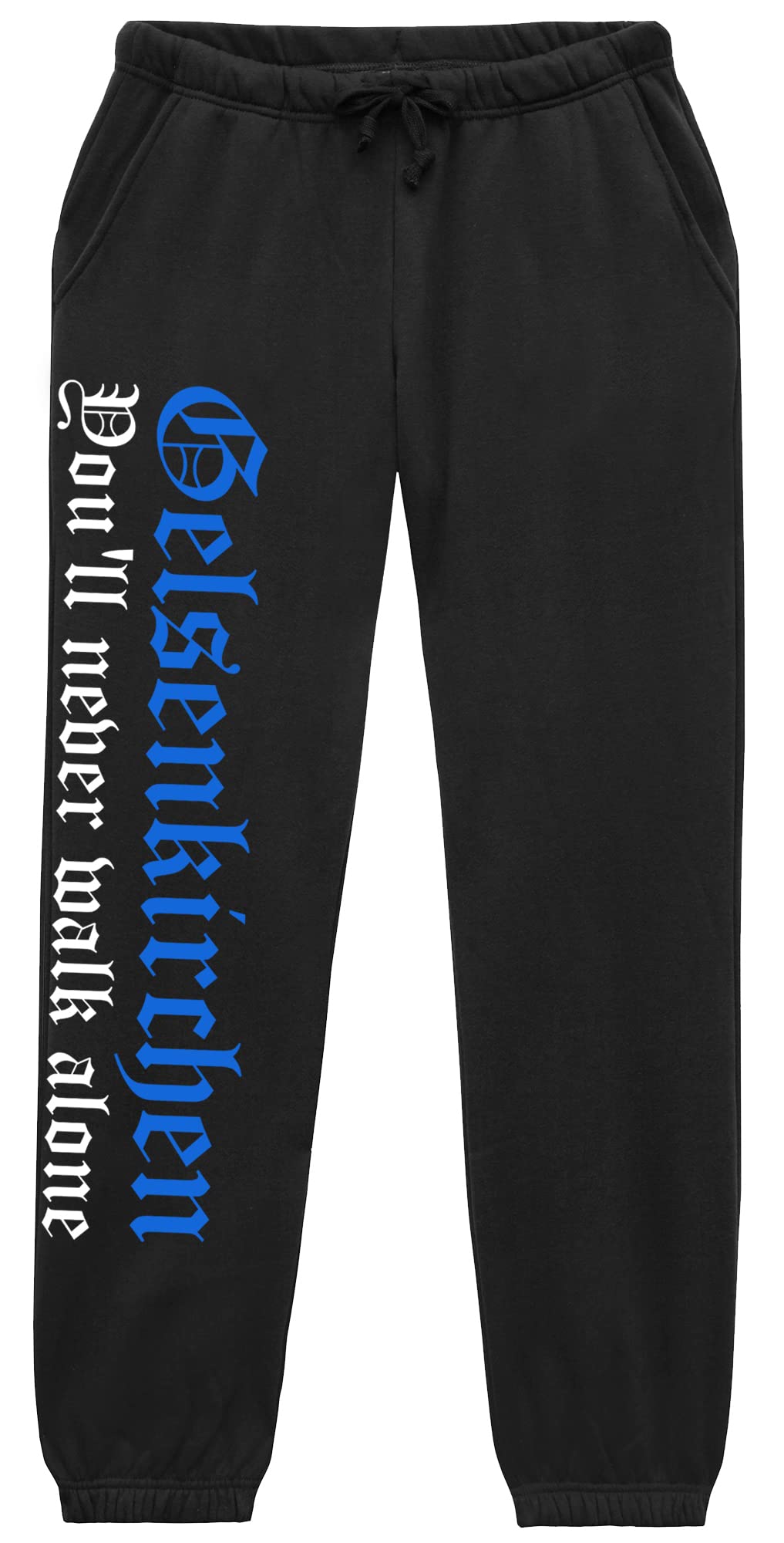 Gelsenkirchen Never Walk Alone Herren Jogginghose | Gelsenkirchen Geschenk Gelsenkirchen Hose Gelsenkirchen Fanartikel Ultras Sport | M1 Schwarz (XL)