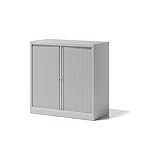 BISLEY Rollladenschrank Essentials, mit 1 Fachboden für 2 Ordnerhöhen, Metall, Lg645 Rollladen Lichtgrau, Korpus Lichtgrau, 47 x 100 x 100 cm