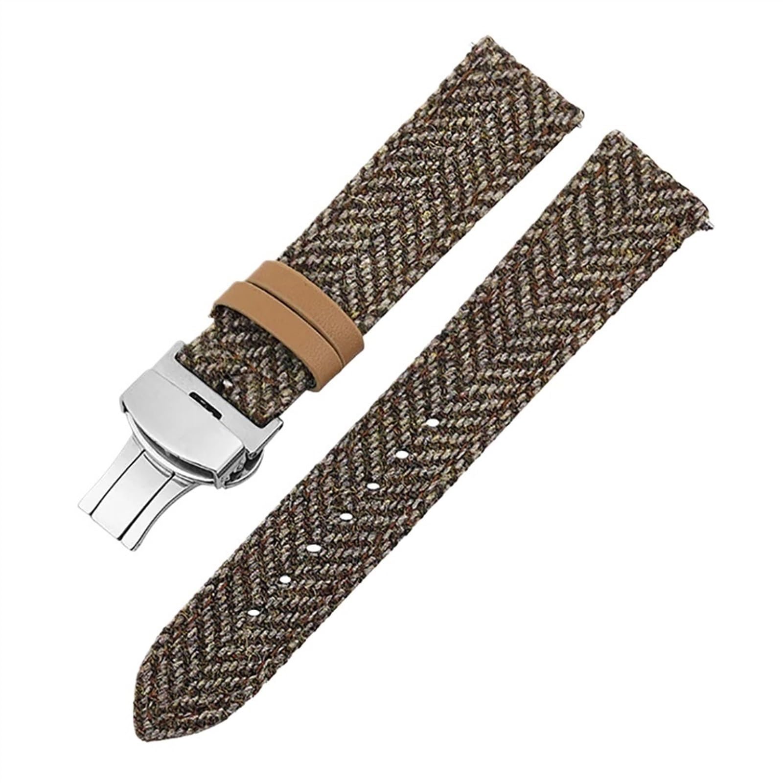 THBGTCNQ Canvas-Uhrenarmband 18 mm 20 mm 22 mm Universal Geeignet for Smartwatches Gewebtes Uhrenarmband mit Schnellverschluss Geeignet for Quarzuhren Unisex(Khaki,18mm)