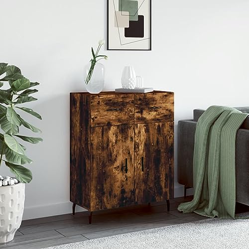 CCCINER Sideboard Räuchereiche 69,5x34x90 cm Holzwerkstoff,Modernes Rauch Eiche Sideboard für viel Platz im Wohnraum