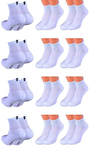 12 Paar Sport-Kurz-Socken, Kurzschaft mit Frotteesohle in weiß Marke Cocain für Damen und Herren Gr. 43-46