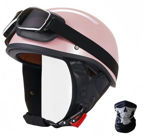 Vintage-Motorrad-Halbhelm, Schalenhelm, Elektrischer Motorrad-Roller, Für Männer Und Frauen, Reiten, ECE-Zugelassener Jet-Helm, Cruiser, Chopper, Sturzhelm A,XL59-63CM