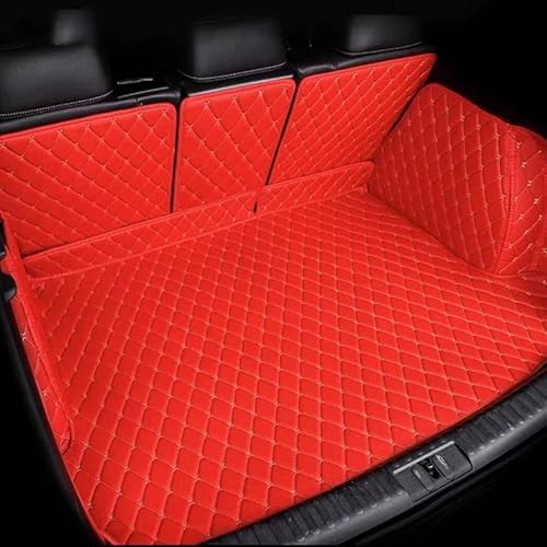 Auto Leder Kofferraummatten Maßgeschneiderte Leder-Kofferraummatten Für X5 E70 2008–2013, 5-Sitzer-Rückenkoffer, Bodenmatte, Tablett, Teppich, Schlamm Schutzmatten(RED 3D)