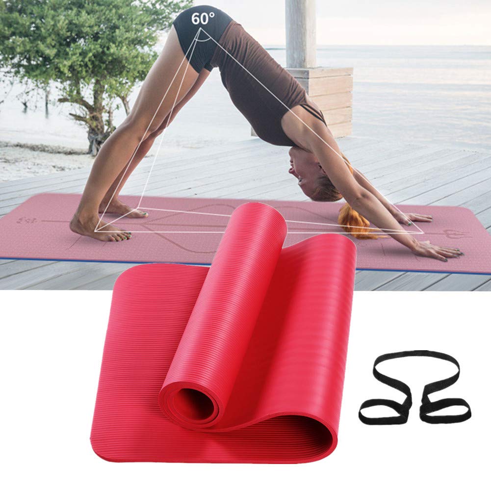 Yoga Mat Trainingsmatte Trainingsmat Trainingsmatte rutschfest Trainingsmatte extra dick Yogamatten für Männer Faltbare Yogamatte Yogamatten red,10mm