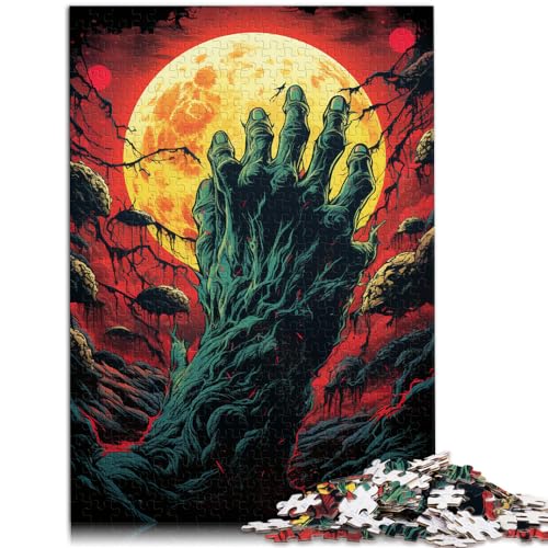 Puzzles Zombiehände im Mondlicht Puzzles für Erwachsene 1000 Teile Holzpuzzle Familienaktivität Puzzles Lernspiele 1000 Teile (50x75cm)