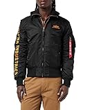 Alpha Industries Herren MA-1 D-Tec SE Bomberjacke, Black/Orange, S