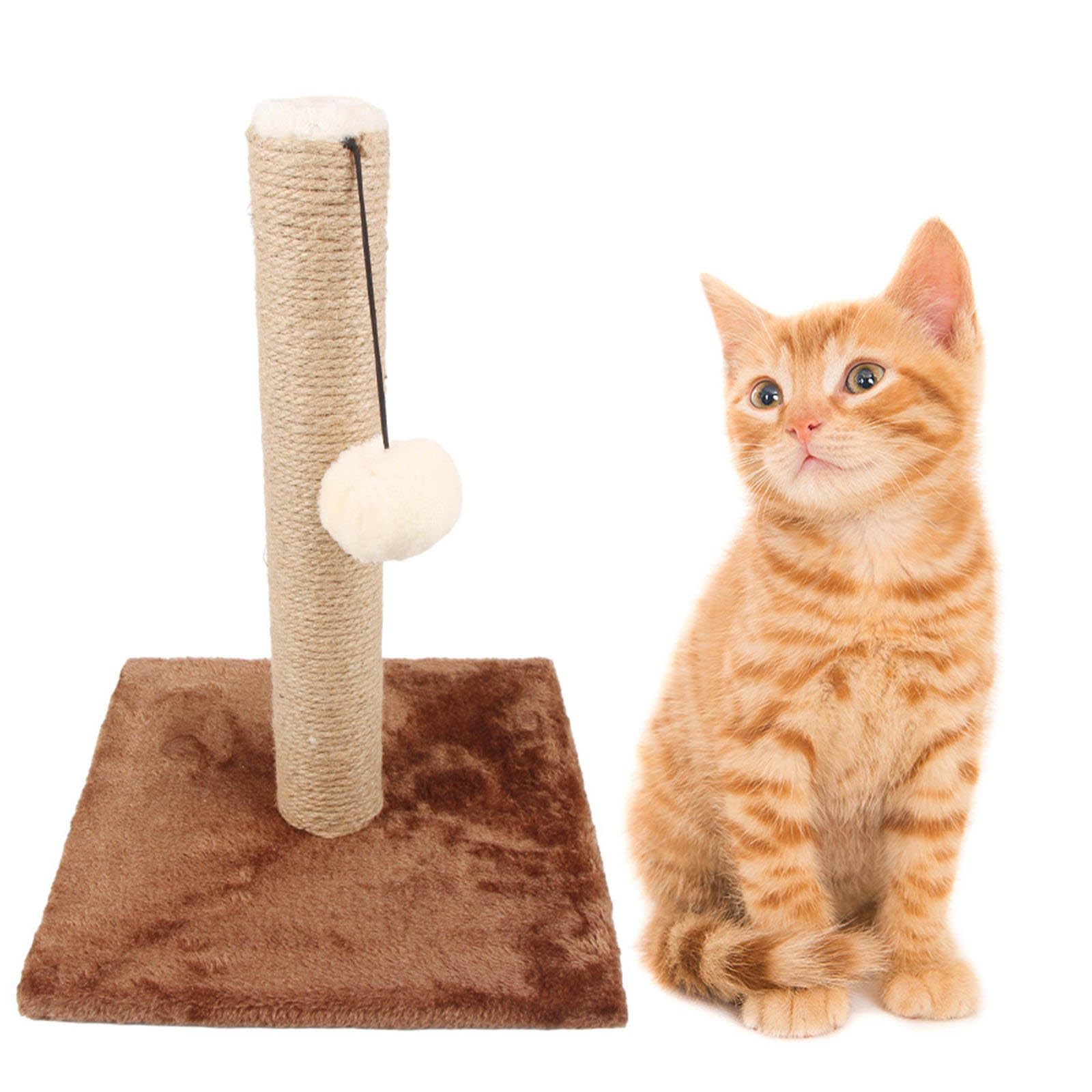 Kätzchen Katze Kratzbaum Lovely Furry Anhänger Sisal Seil Pfosten Zähne Katze Kauspielzeug Geschenk für Indoor Katze Interaktives Spielzeug für Indoor Katzen