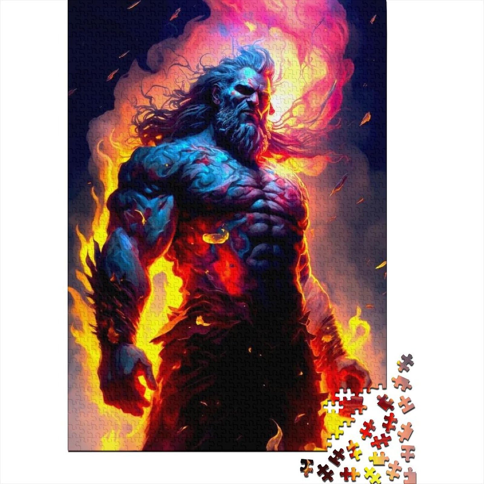 500 große Teile Puzzle für Erwachsene Gott des Feuers Holzpuzzle Puzzles für Erwachsene Teenager Dekomprimierendes geistiges Lernspielzeug (Size : 52x38cm)