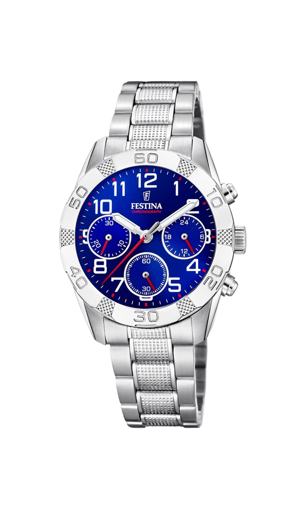 Festina Jungen Chronograph Quarz Uhr mit Edelstahl Armband F20345/2