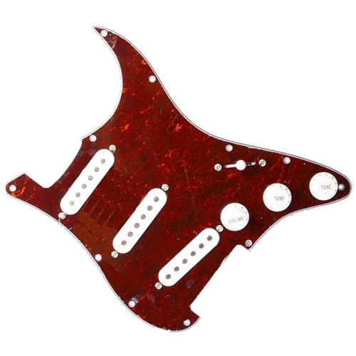 Standard-Pickguard-Tonabnehmer 11-Loch-SSS-Single-Coil-Schlagbrett für E-Gitarre mit vorverdrahtetem Gitarrenzubehör (Color : 6)