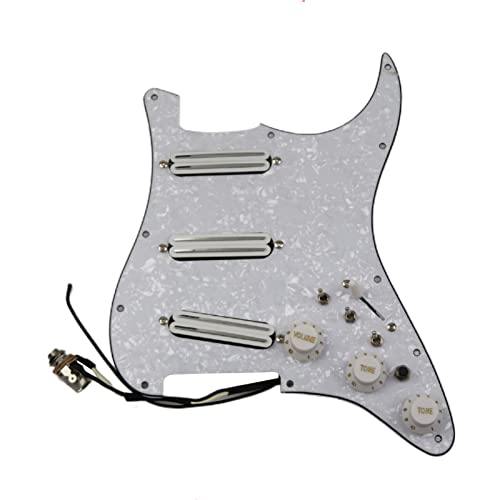 Geladenes Gitarren-Pickguard Vorwändige Pickguard-Gitarren-Pickups SSS. Humbucker-Pickups Geladene Pickguard-Pickups Gelb-Set Für Stratocas (Color : 3)