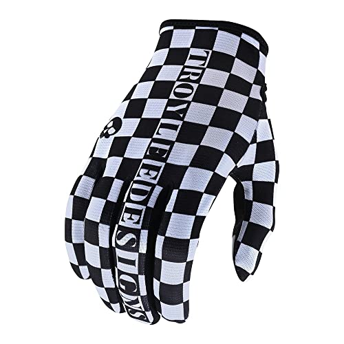 Troy Lee Designs Flowline Checkers Fahrradhandschuhe Schwarz/Weiß XL