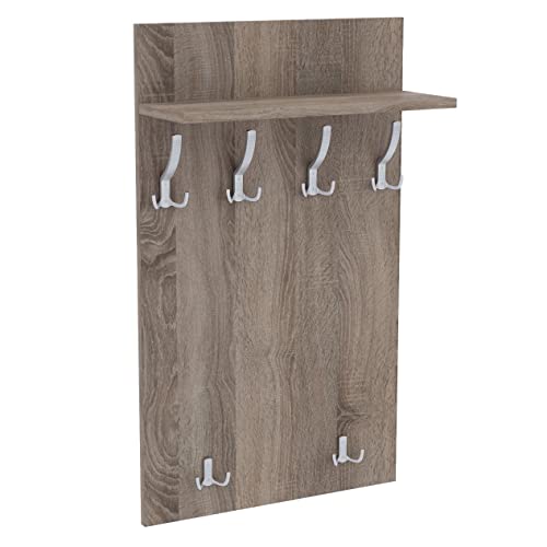 AKKE 120x60 | MAXI Garderobenpaneel Wandgarderobe Garderobe Wandpaneel Kleiderstange ALUMINIUM | TRÜFFEL