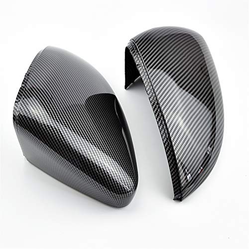 Rückspiegelkappe Ersatz-Rückspiegel-Abdeckungen, For VW Golf GTI MK7 7 7R MK7.5 Touran L E-GOLF-Auto-Carbon-Faser-Seitenrückspiegel-Kappen-Abdeckung Trim Seitenspiegel Abdeckkappen(Carbon Look black)