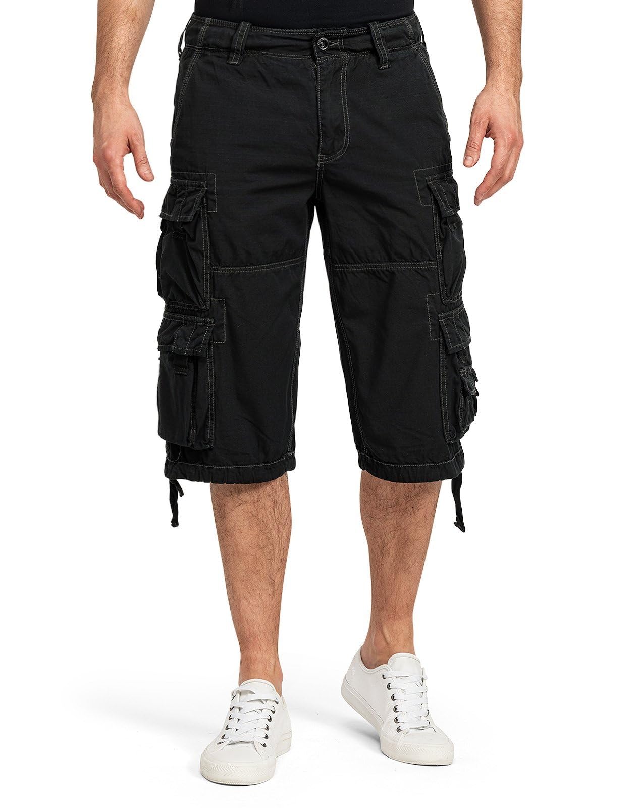 Jet Lag Herren Cargo Shorts FW-011, Farbe:Schwarz, Größe:W42