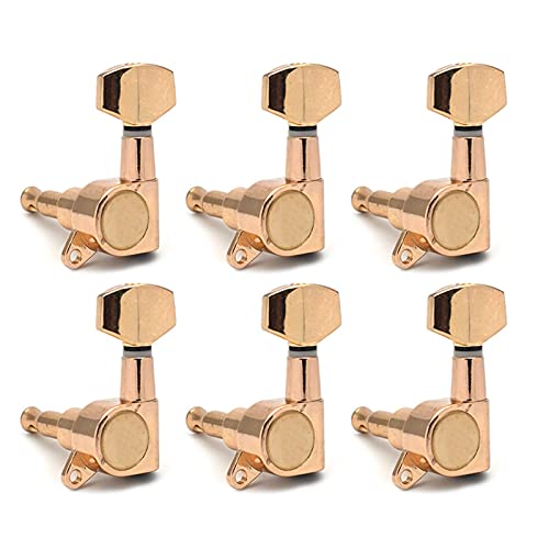 6 Stücke Gitarren-Tuning-PEGs-Tuner-Maschinenköpfe Tuning Peg Maschine Kopf Chrom-Gold-Schwarz Stimmwirbel Mechaniken (Color : Gold 6L)