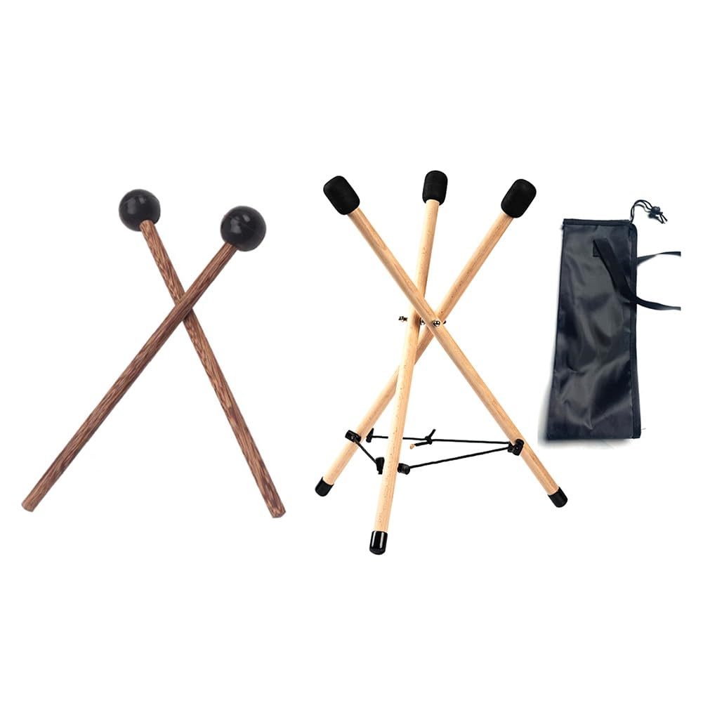 Pcivzxam Drum Stand Handpan-Ständer Massivholz-Snare-Ständer Massivholz-Snare-Ständer Dreibein-Struktur Drum-Stativ für 10 Bis 15 Percussion-Instrument