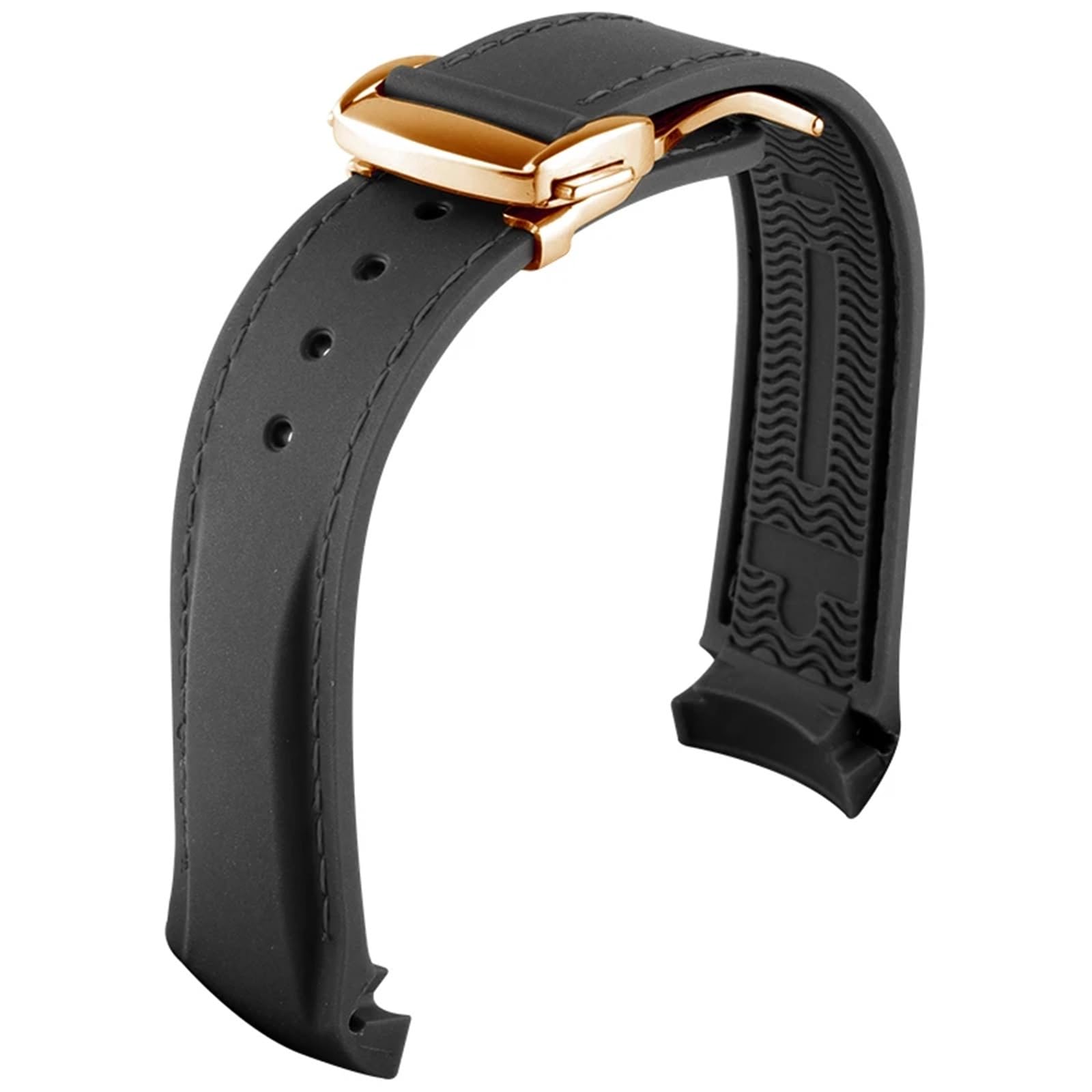 NEYENS Gummi-Uhrenarmband für Omega Seamaster Uhrenarmbänder mit Faltschnalle, 20 mm / 22 mm, gebogenes Ende, Silikon-Armbänder, 21 mm, Achat