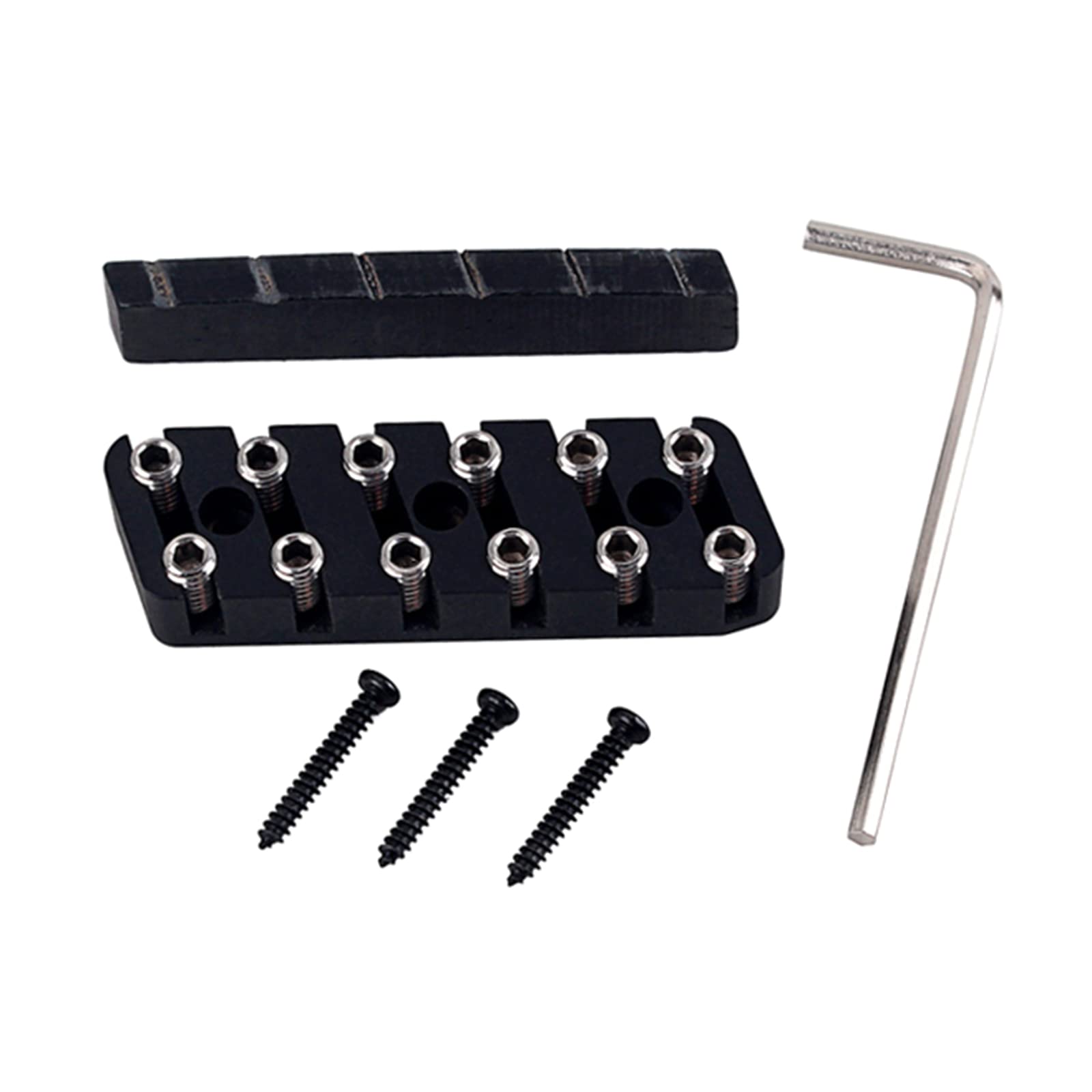 Kontermutter-Set für E-Gitarre, Tremolo-Saiten-Sicherungsmutter mit Inbusschlüssel und Schrauben, E-Gitarrenteile, Gitarrenteile und Zubehör, Brücke für E-Gitarre