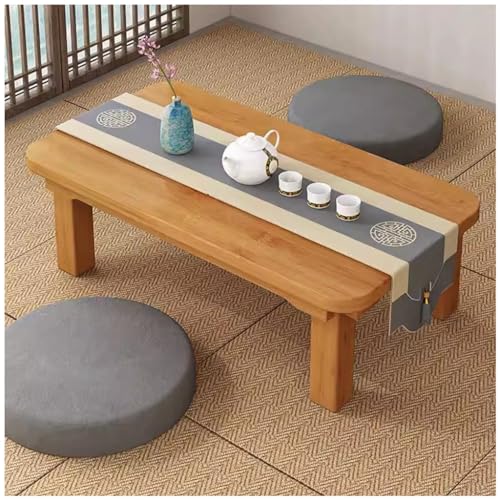 Tatami-Teetisch, Couchtisch, kleiner Teetisch im japanischen Stil, multifunktionaler Erkertisch, niedriger Tisch für das Schlafzimmer zu Hause, kleiner Tisch (Farbe: Holzscheitfarbe, Größe: 100 x 48