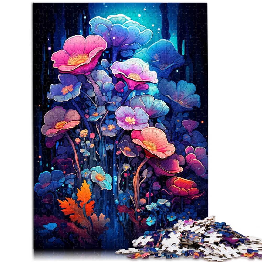 Puzzle, Lernspiele, schöne Blaue Blume, 1000-teiliges Puzzle für Erwachsene, Holzpuzzle, Heimdekoration, Puzzle 1000 Teile (50 x 75 cm)