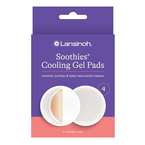 Lansinoh Soothies Almohadillas de gel para lactancia materna y alivio del pezón, 4 almohadillas