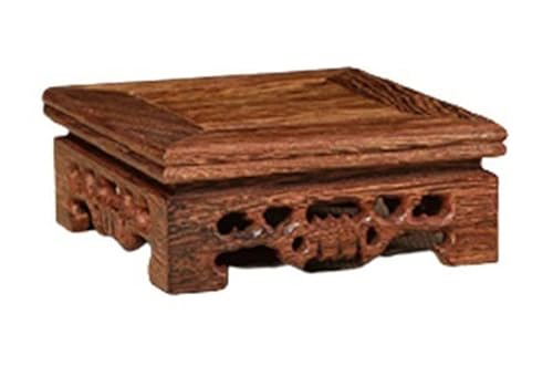 Hölzerne Wiccan kleine Altar Tisch Buddhist Tisch, Holzgeschnitzter Ornamentsockel Buddha-Statue-Ständer Altartisch Buddhistischer Tisch Teetisch for Wohnzimmer Arbeitszimmer Büro Teehaus(9.8*9.8*8cm)