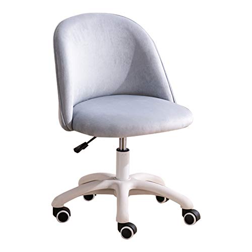 QYZUJIKL Drehbarer Schreibtischstuhl, Samtpolsterung, mittelhohe Rückenlehne, ergonomischer Arbeitsstuhl, drehbarer Bürostuhl, einstellbare Höhe: 39–49 cm, für Home-Office-Stuhl