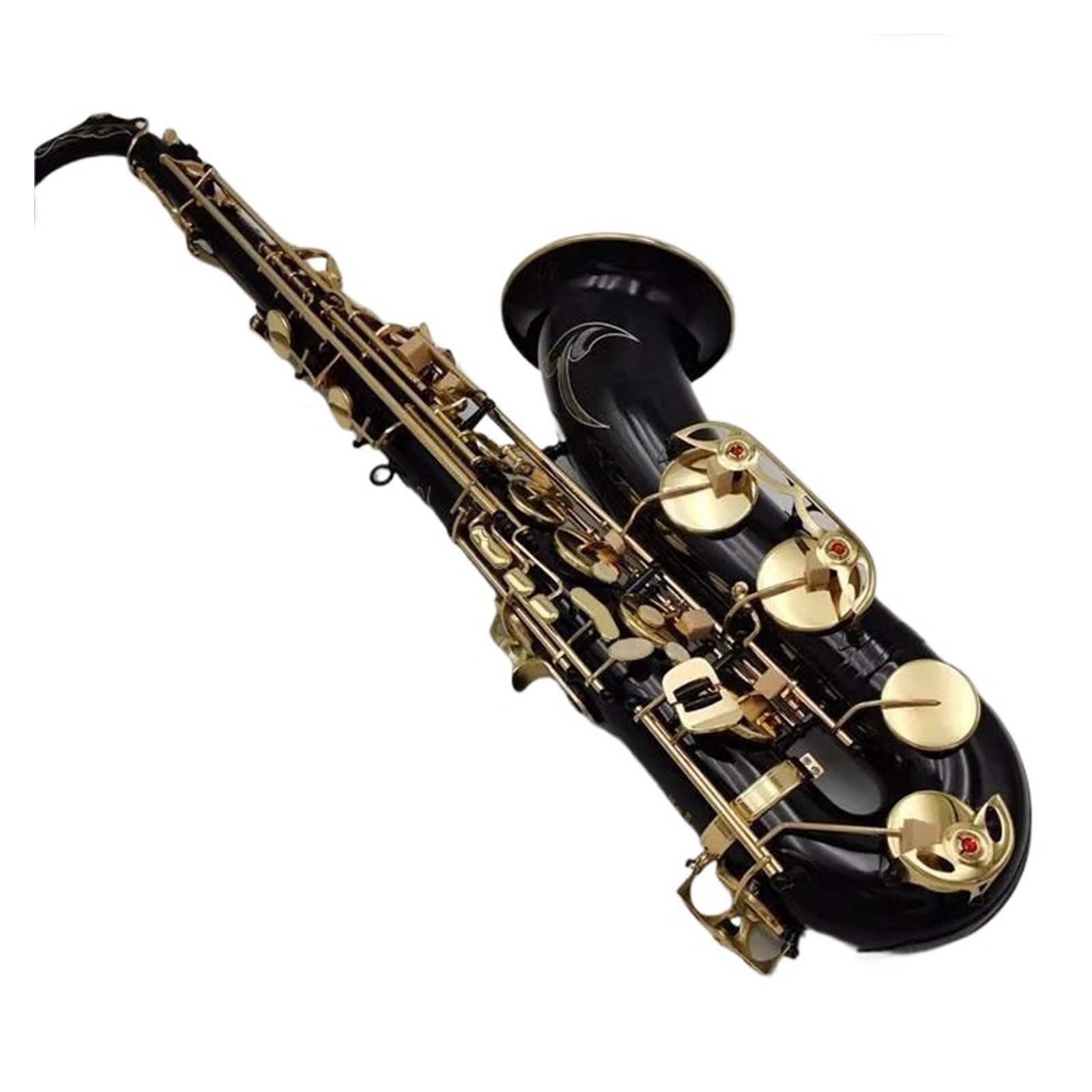 Gold lackiertes saxophon Bb Tenor Saxophon Schwarz Lack Gelb Messing Musikinstrument Professional