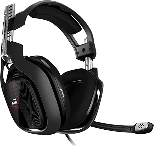 ASTRO Gaming A40 TR Gaming-Headset mit Kabel, ASTRO Audio V2, Dolby ATMOS, 3,5mm Anschluss, Austauschbares Mikrofon, für Xbox X|S, Xbox One, PC, Mac, Nintendo Switch - Schwarz/Rot