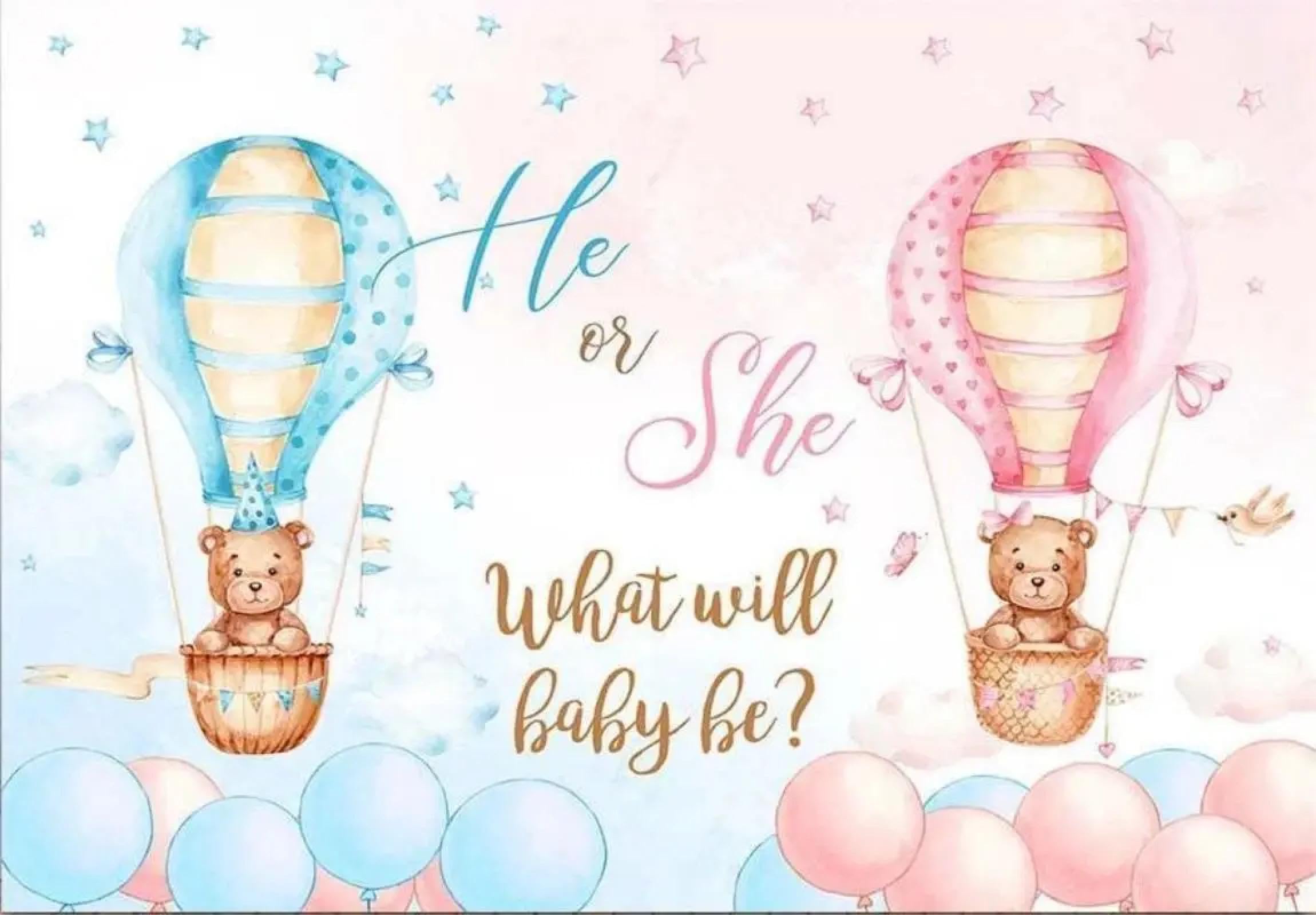 Geschlecht Enthüllen Party Hintergrund Er oder Sie was Wird Baby Sein Schwangerschaft Dekor Ballons Junge Oder Mädchen Fotografie Hintergrund Banner 240X180cm