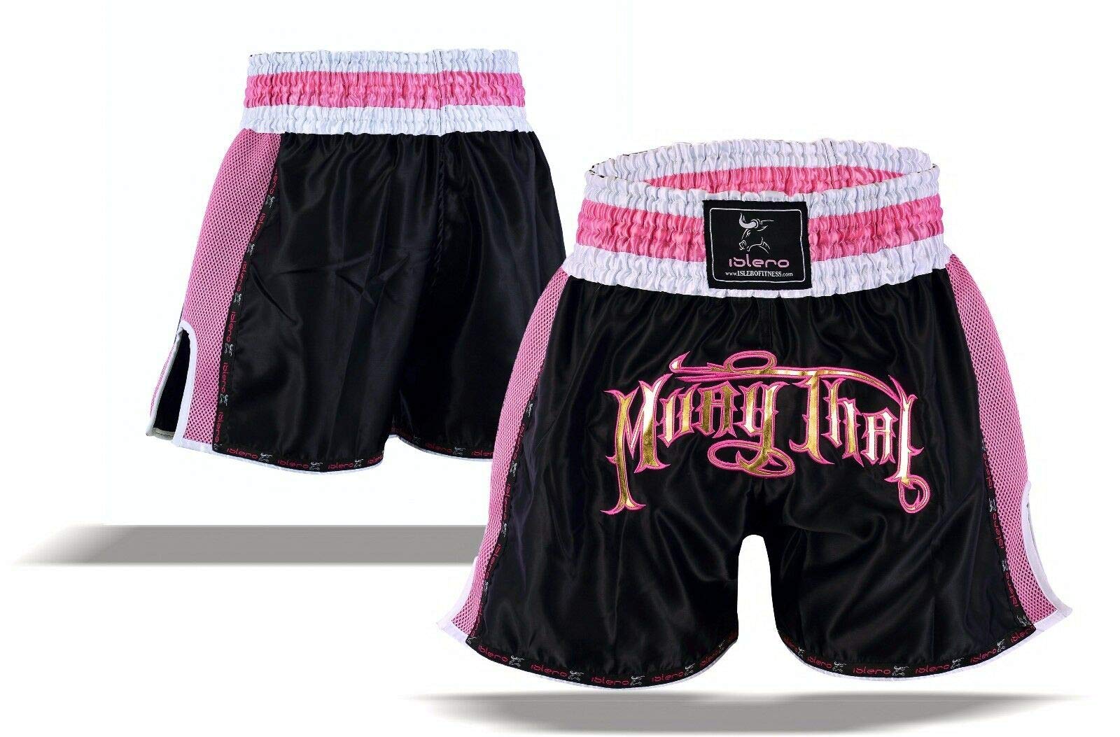 Islero Damen-Shorts, Muay-Thai-Shorts, Kampfsport, Kampfsport, UFC, Käfigkampf-Shorts, Damenbekleidung, mehrfarbig, L