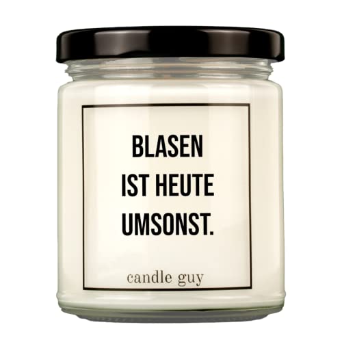 candle guy Duftkerze | Blasen ist heute umsonst. | Handgemacht aus 100% Sojawachs | 70 Stunden Brenndauer