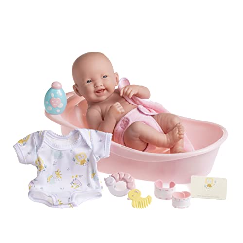 JC TOYS 18570 - Puppe Newborn+Bad, 36 cm