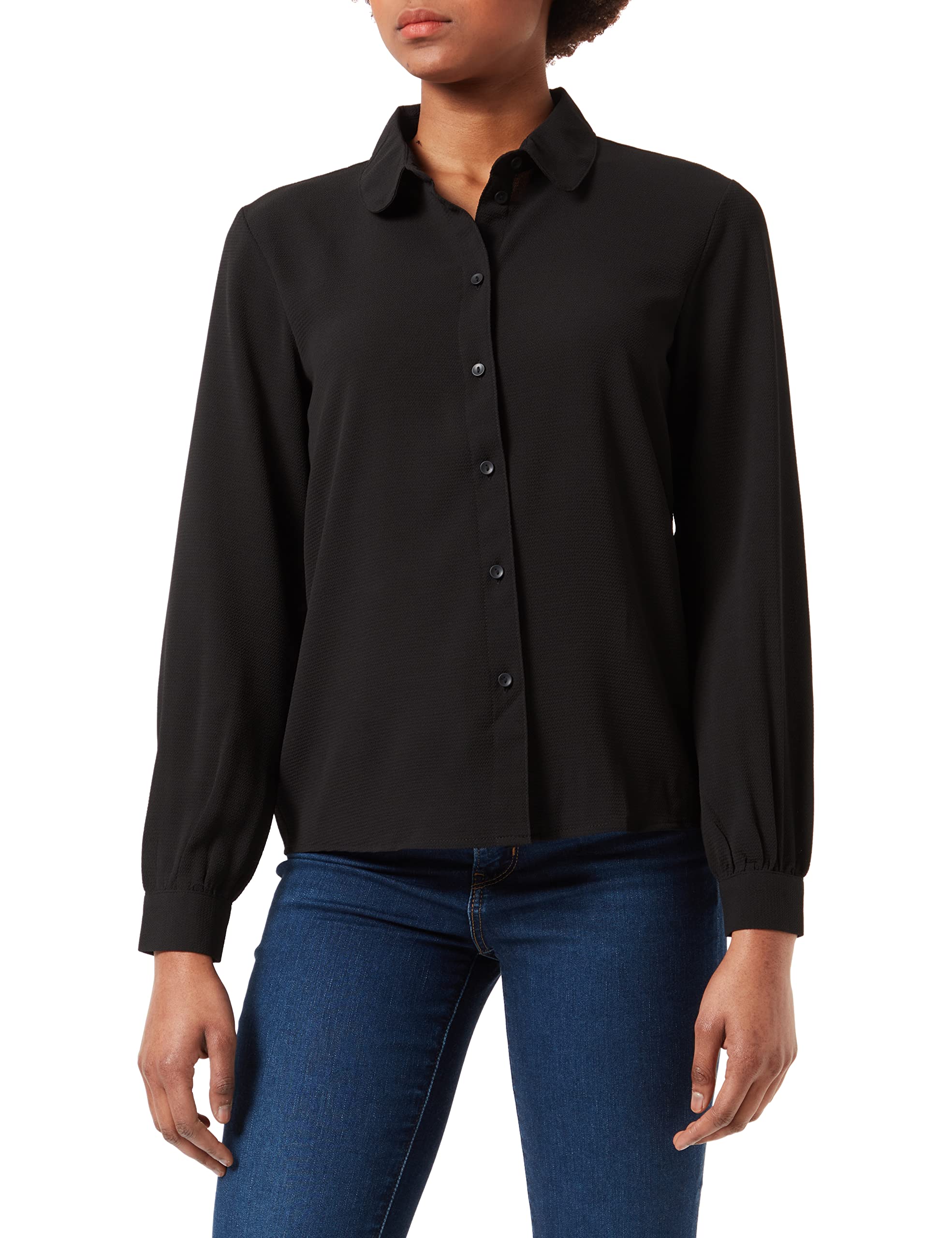 JDY Damen Jdybrooke L/S Shirt Wvn Noos, Schwarz, 44