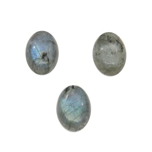 5 Stück Naturstein Echter Labradorit Cabochon Ovale Form Ornamente Schmuck DIY Material zur Herstellung von Ringohrringen Haushalt (Color : Labradorite 5pcs, Size : 0.31 * 0.39in)