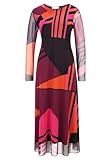 Cartoon Damen Casual-Kleid Langarm Schwarz/Pink,36