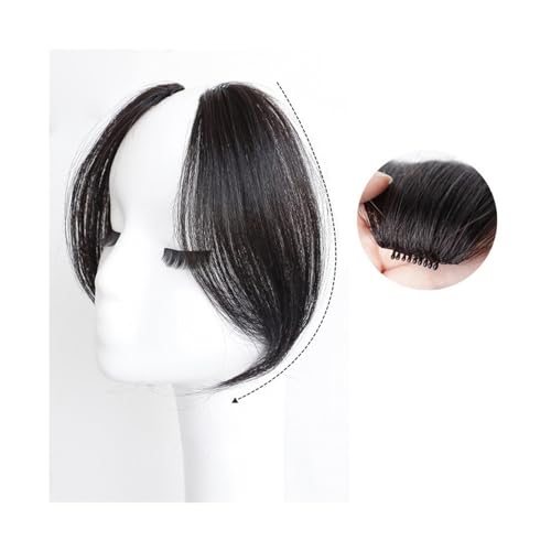 Pony Extension für Damen Synthesis Fake Bangs Female Natural Mid-Point Acht-Zeichen-Pony-Verlängerung Nahtlose französische schräge Pony-Stirnperücke Fringe Bangs(ABW589)