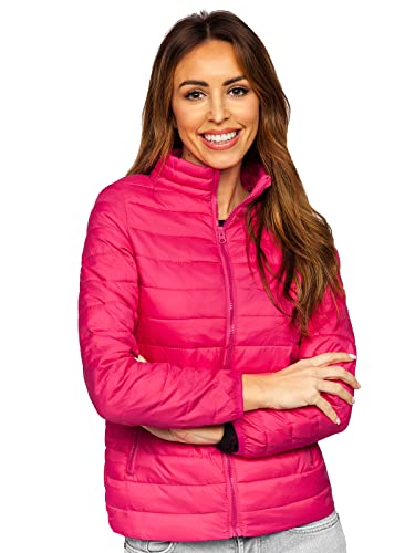 BOLF Damen Steppjacke Übergangsjacke Daunenjacke Reißverschluss Sportjacke Gepolstert Zip Outdoor Casual Style J.BOYZ 1141 Rosa M [D4D]