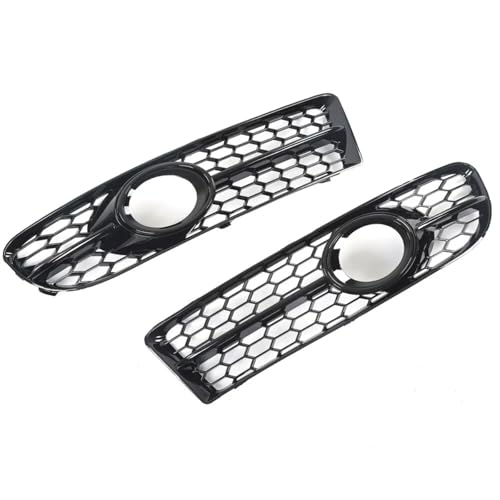 Frontgrills Für Für A4 B7 / S4 B7 / A4 Für S-Linie 2005-2008 Honeycomb VORNE Sport STOßSTANGE Nebel LICHT Grille Abdeckung 8E0807681F Front Bumper Grille(Glossy Black)