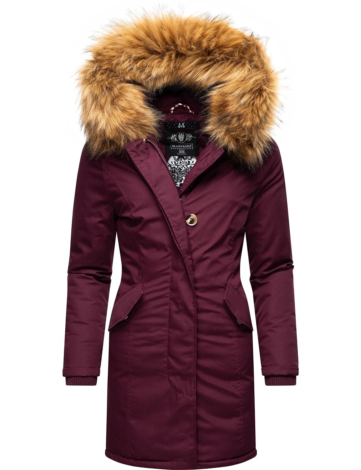 MARIKOO Damen Winter Mantel Winterparka Karmaa-Prc Wine Gr. M