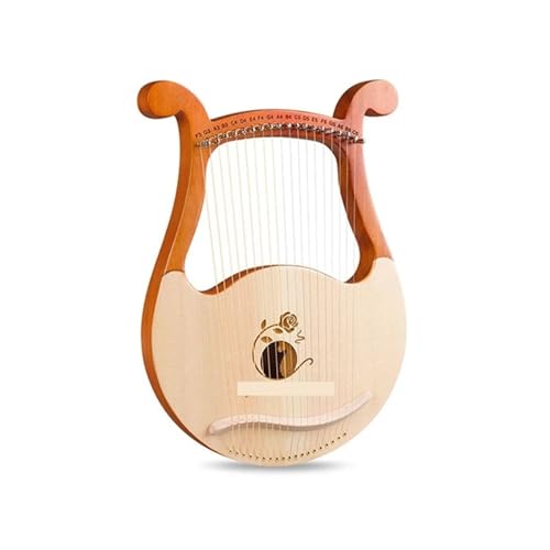 Lyra Harfe Holz Musikinstrument Lyra Harfe mit Stimmschlüssel Saiten Lyra Harfe(Color:Rose)