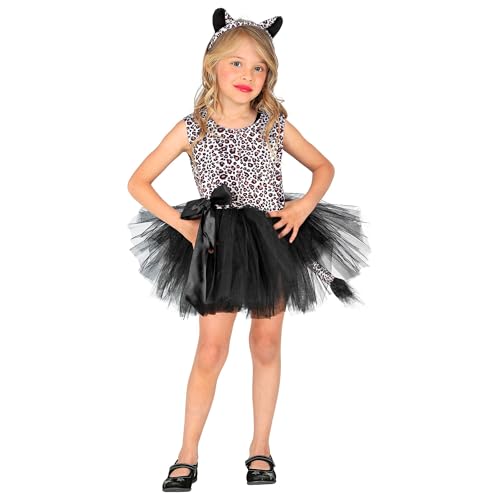 W WIDMANN MILANO Party Fashion - Kinderkostüm Leopard, Kleid mit Tutu, Haarreif, Tierkostüm, Faschingskostüme