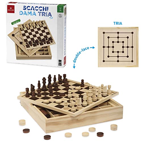 Dal Negro 53908 - Schach DAMA Tria, Naturholz