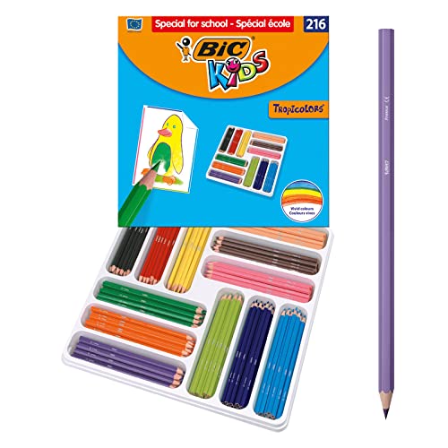 BiC Kids Tropicolors Buntstifte, 18 Stück Wallet x 216 farblich sortiert