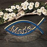 Yourlivingart Geschenk zur Taufe, TAUFGESCHENK MIT Name NACH Wahl in blau, 40cm, handgemacht aus echtem natürlichen Holz, Namensgeschenk, Heimdekoration, Taufgeschenk für Babytaufe