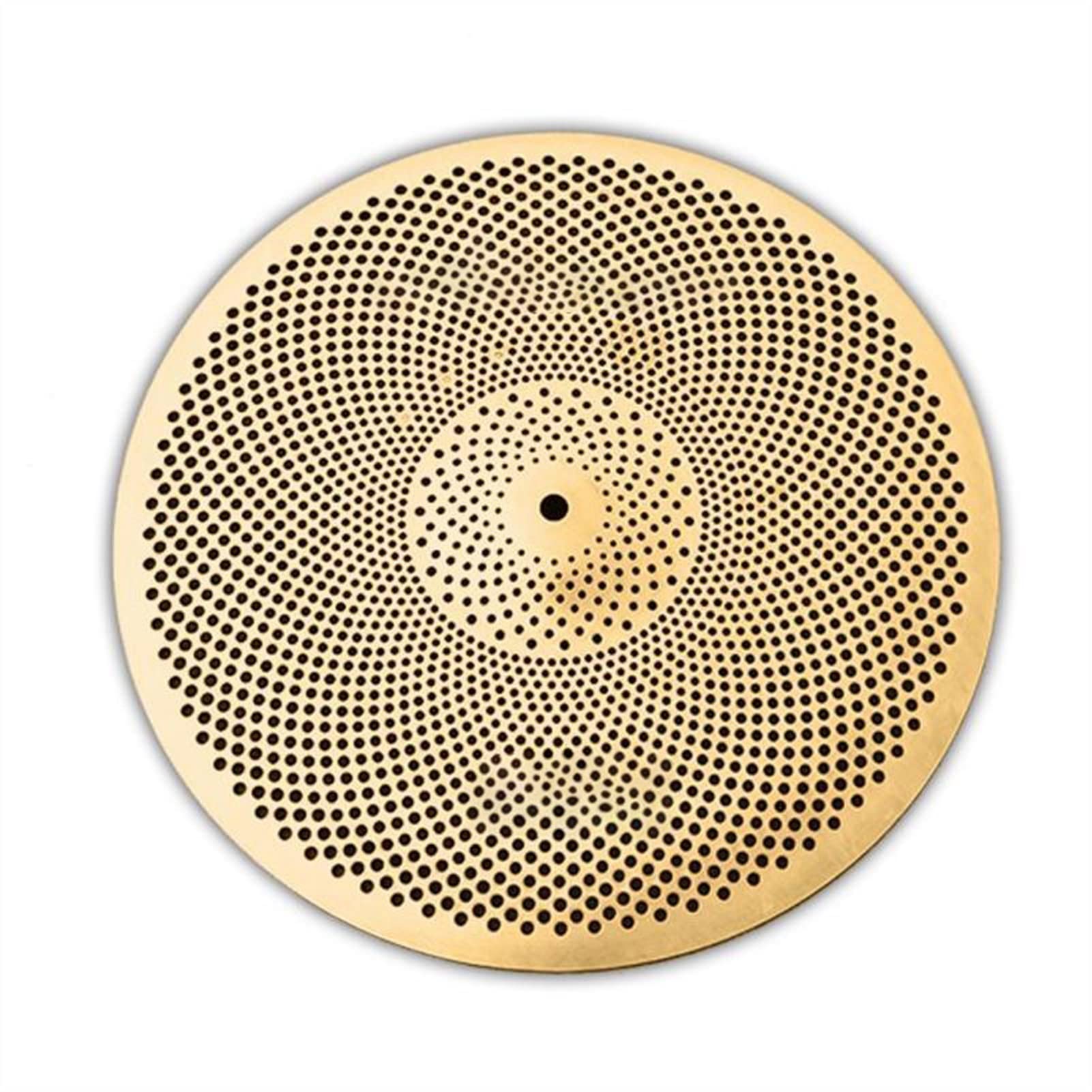 ZUOMU Low Sound Becken Silent 40,6 cm Crash Silber/Gold/Schwarz/Bunt zum Üben (Farbe: Gold)